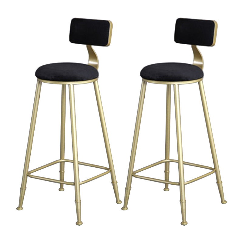 Glam Metal Upholstered Barstool Bristol Bar Stool with Iron Legs and Low Back,Cushion