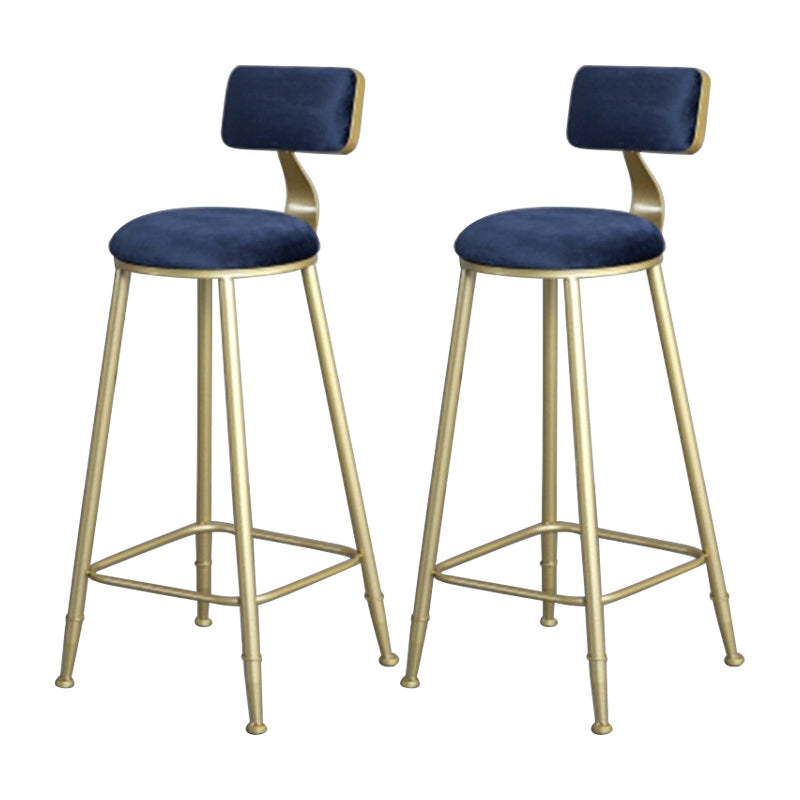 Glam Metal Upholstered Barstool Bristol Bar Stool with Iron Legs and Low Back,Cushion