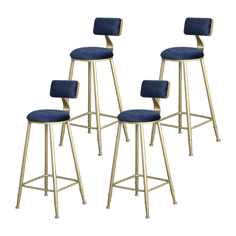 Glam Metal Upholstered Barstool Bristol Bar Stool with Iron Legs and Low Back,Cushion