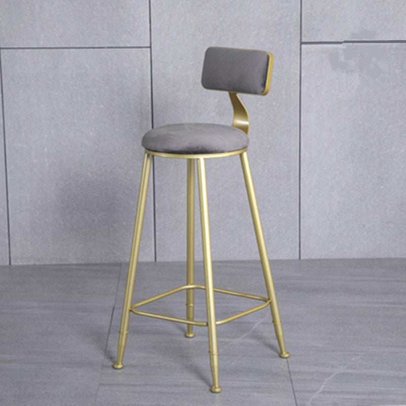 Glam Metal Upholstered Barstool Bristol Bar Stool with Iron Legs and Low Back,Cushion