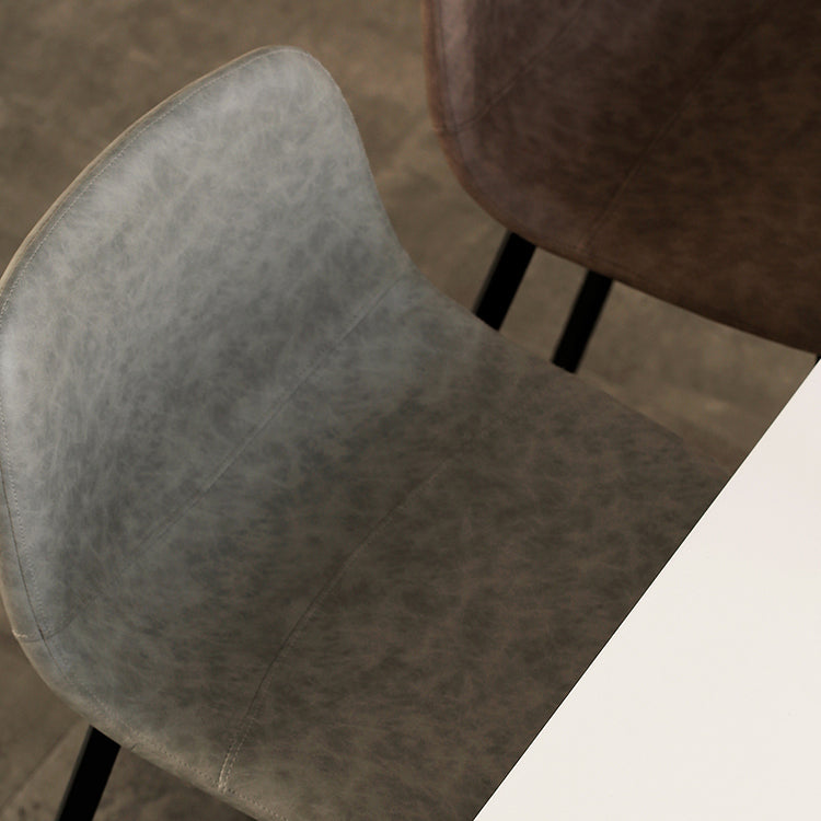Contemporary Mental Leather Bar Stools Indoor Barstool with Iron Legs and Low Back