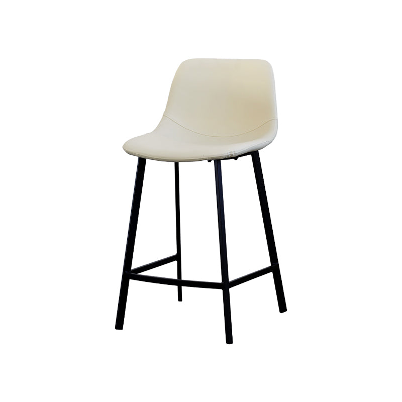 Contemporary Mental Leather Bar Stools Indoor Barstool with Iron Legs and Low Back