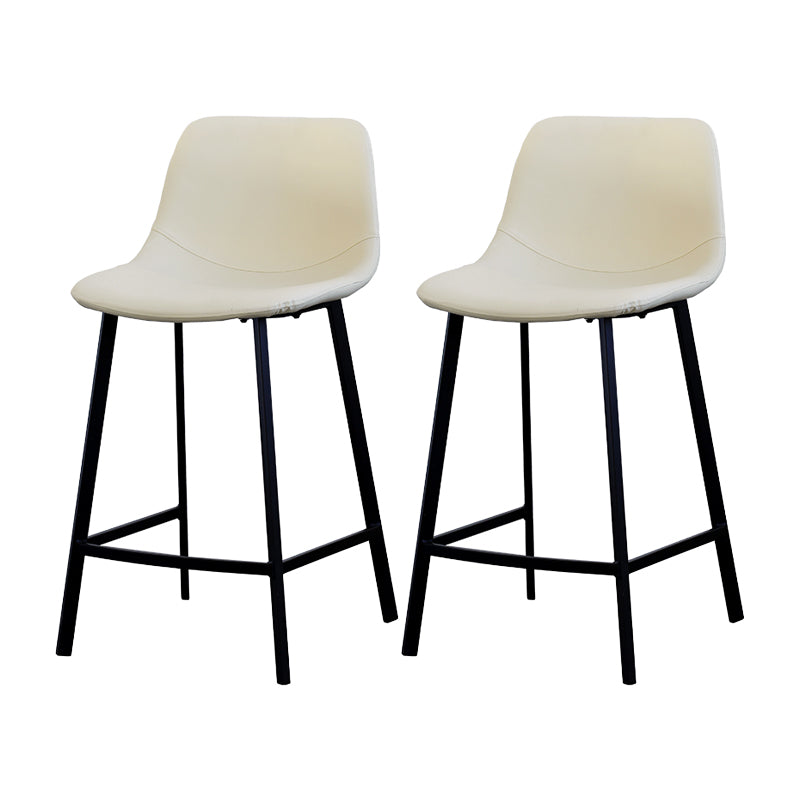 Contemporary Mental Leather Bar Stools Indoor Barstool with Iron Legs and Low Back