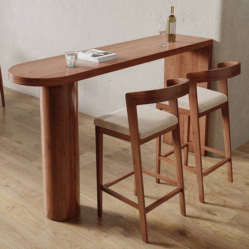 Mesa de barra de estilo industrial Madera de madera de madera Cilíndrica Mesa de pub para comedor para comedor