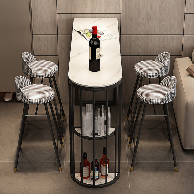 Mesa de barra de estilo industrial Top de piedra artificial Top de 42 pulgadas Mesa de pub para sala de estar para sala de estar