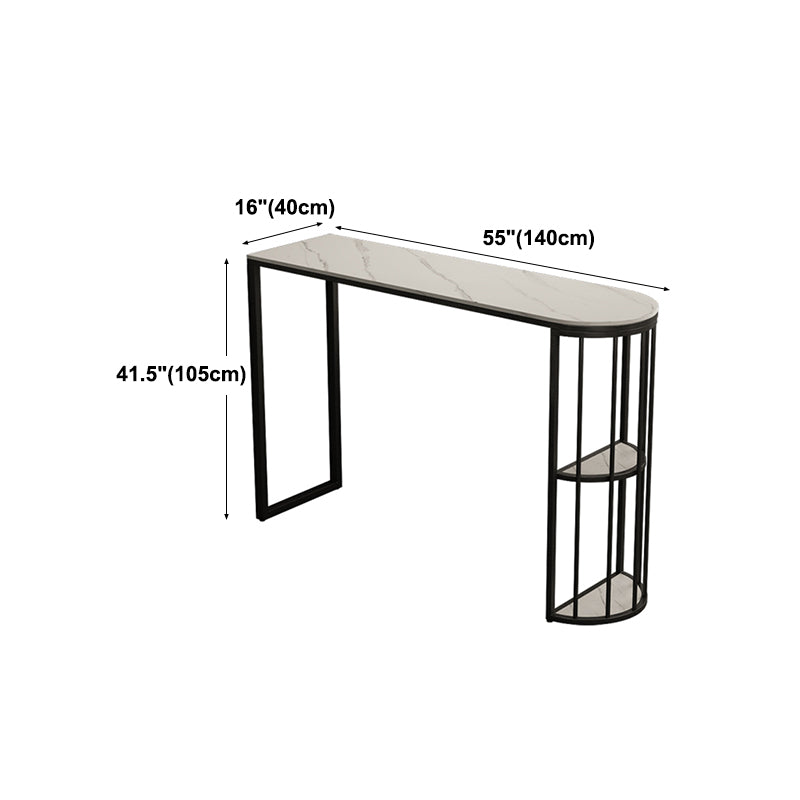 Mesa de barra de estilo industrial Top de piedra artificial Top de 42 pulgadas Mesa de pub para sala de estar para sala de estar