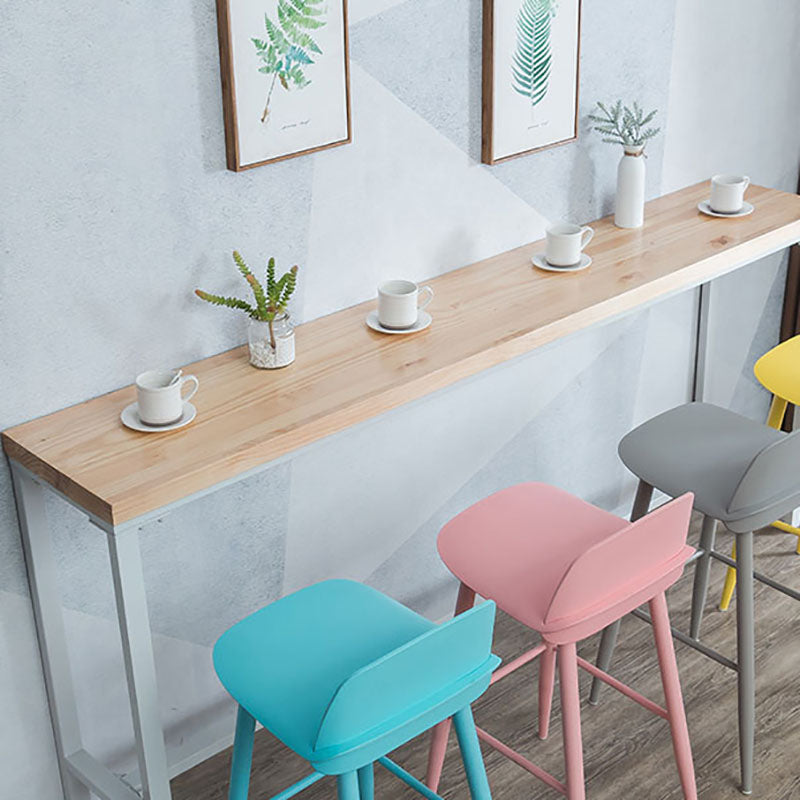 Industrial Bar Table 42-inch Height Original Wood Top Metal Base Bistro Table, Only Table