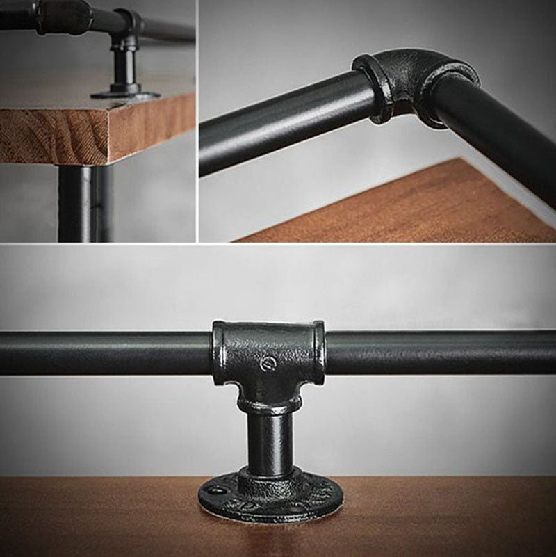 Rectangle Wood Top Counter Table 42-inch Height Industrial Style Bar Table