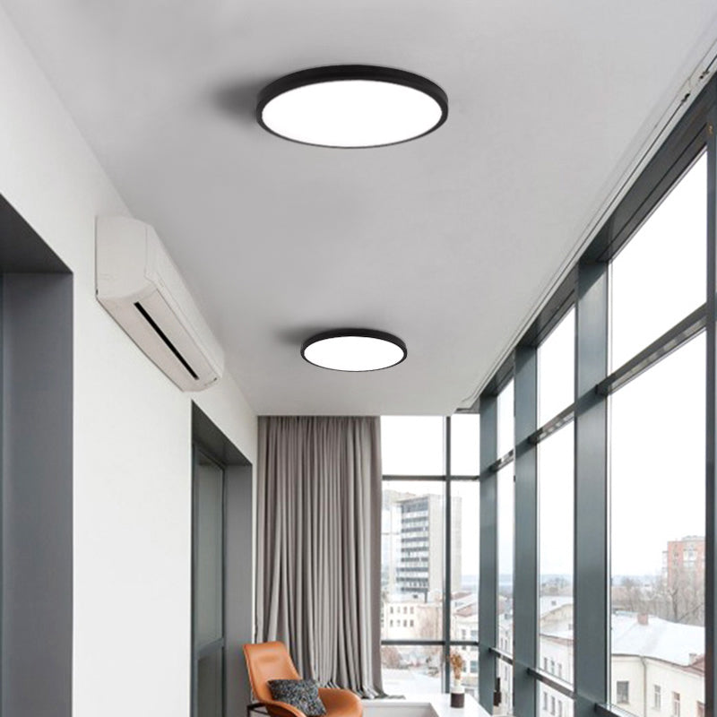 Round Shape LED Ceiling Lamp Modern Iron 1 Light Flush Mount for Balcony Aisle