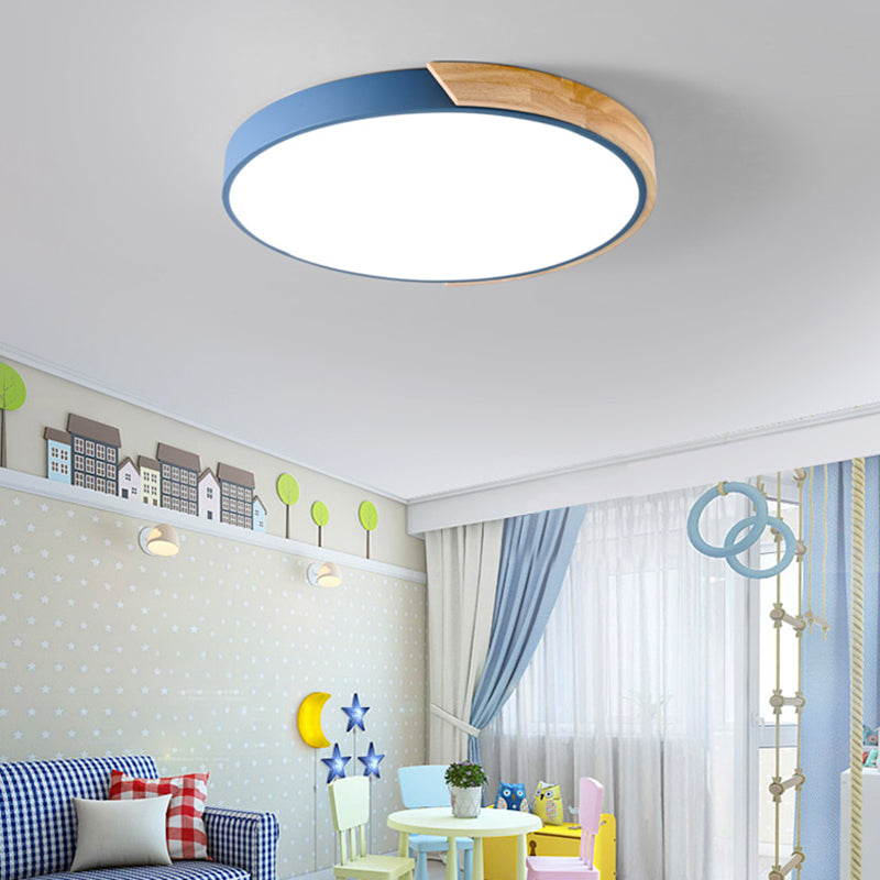 Lampada da soffitto a LED di forma rotonda Macaroon Moderna in ferro a 1 luce da incasso per studio