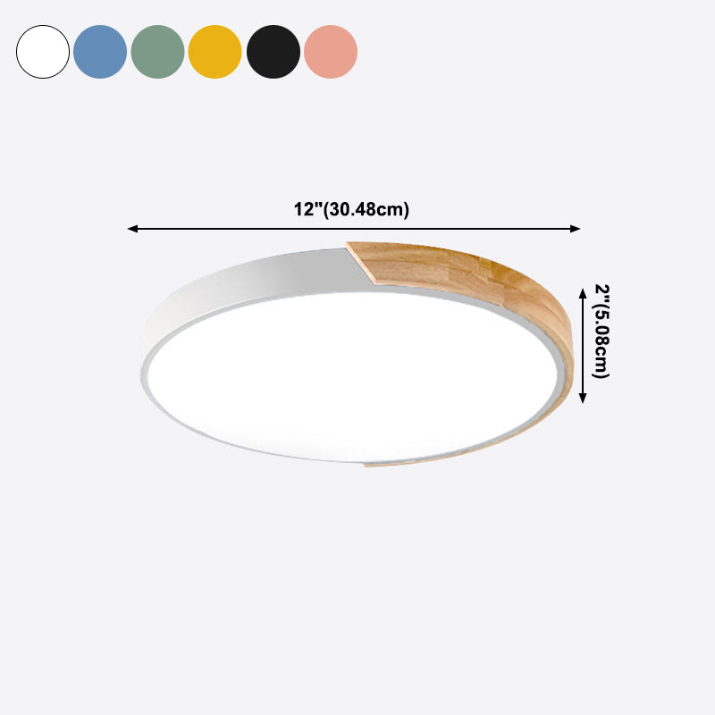 Lampada da soffitto a LED di forma rotonda Macaroon Moderna in ferro a 1 luce da incasso per studio
