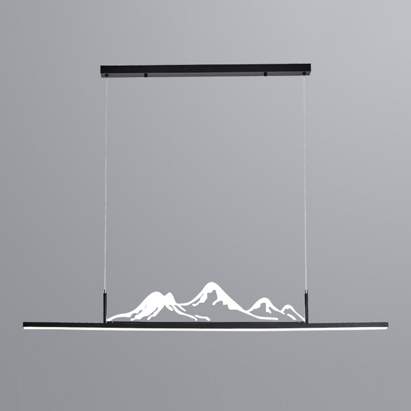 Luz de metal lineal lámpara de luz contemporánea 1 luz colgante de cocina ligera