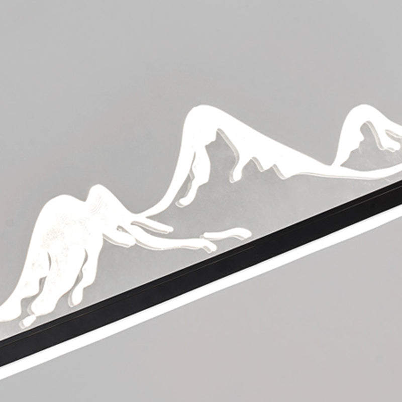 Luz de metal lineal lámpara de luz contemporánea 1 luz colgante de cocina ligera