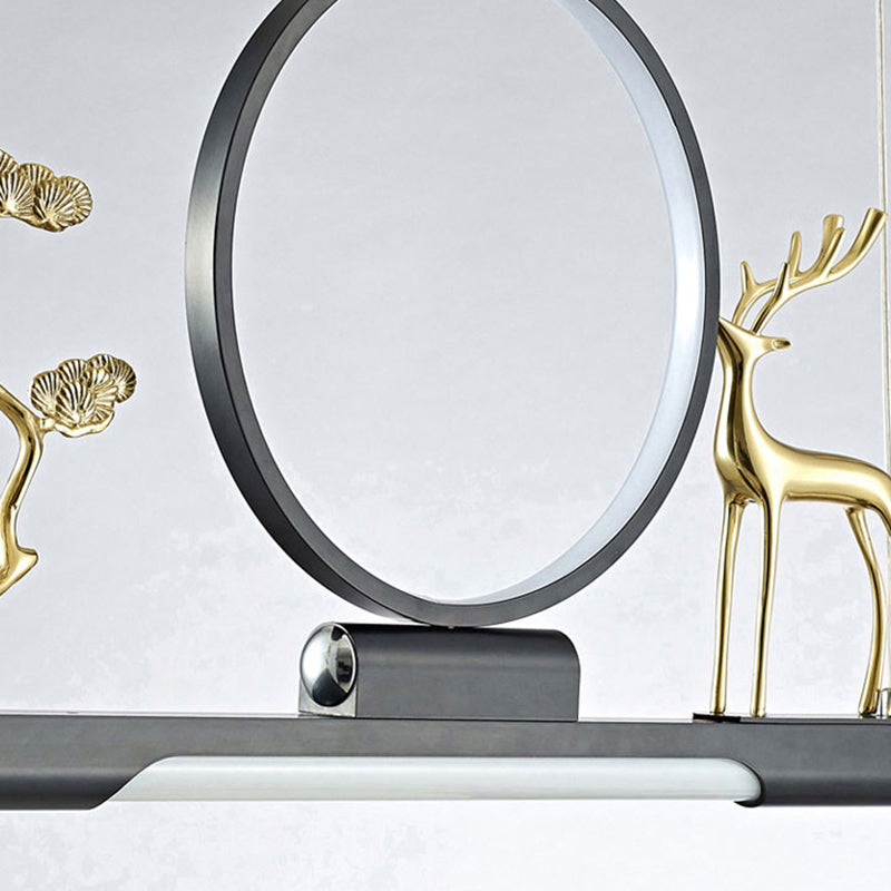 Modernas luces colgantes de la sala de té lineal de la isla de metal lámparas