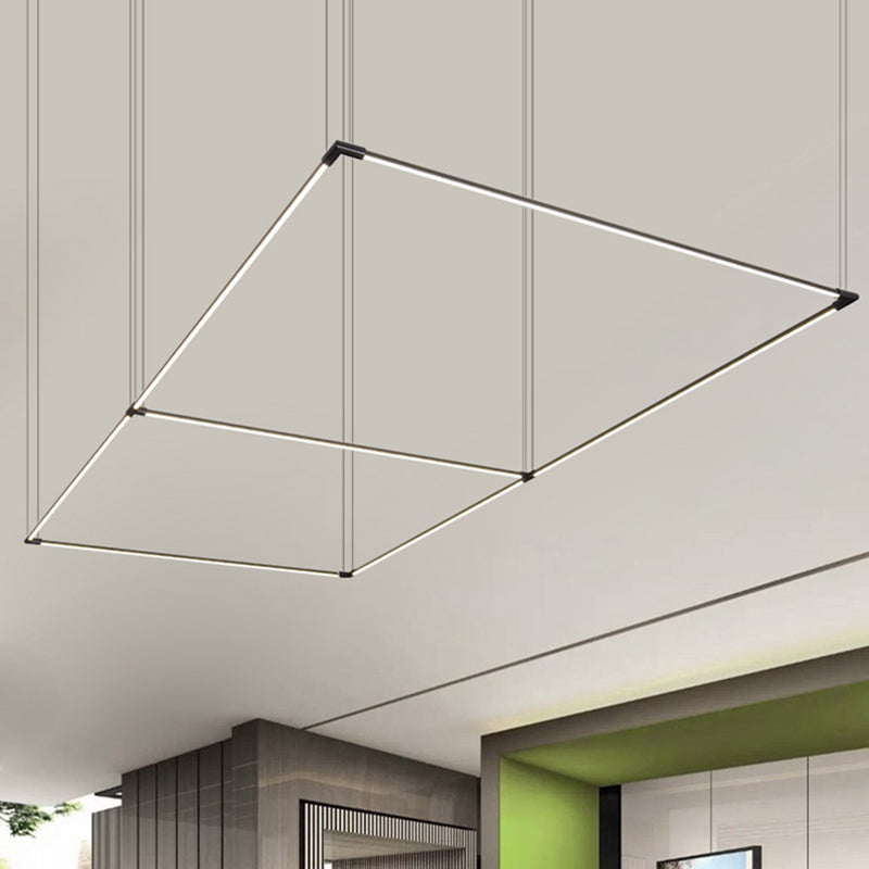 1 Light Linear Island Lightture Modernism Metal Island Pendants Lights for Office