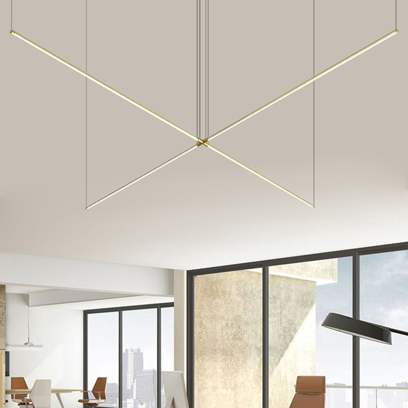 1 Light Linear Island Lightture Modernism Metal Island Pendants Lights for Office