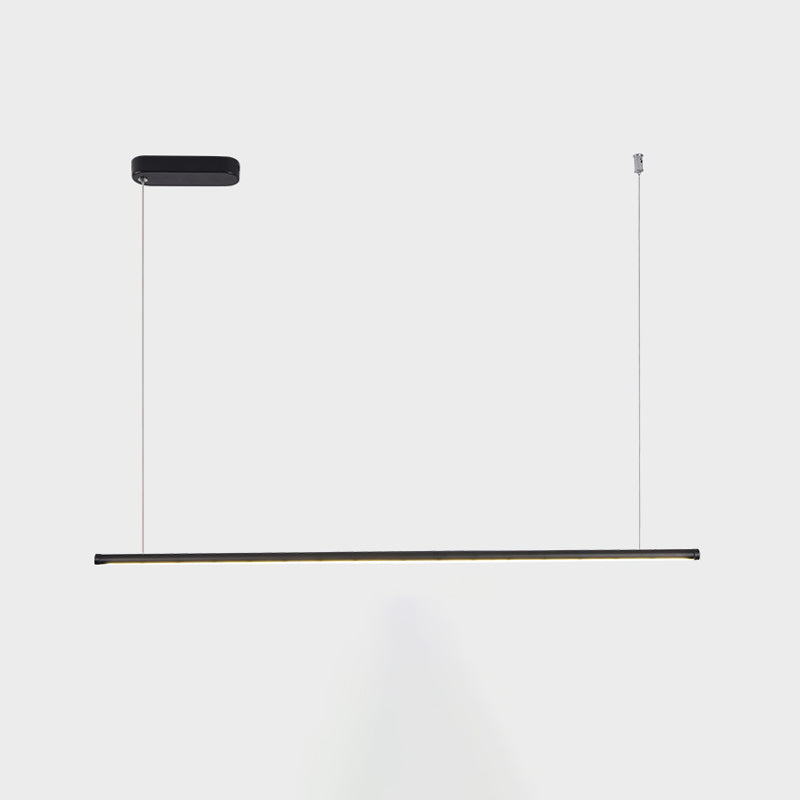 1 Light Linear Island Light Fixture Modernism Metal Island Pendant Lights for Office