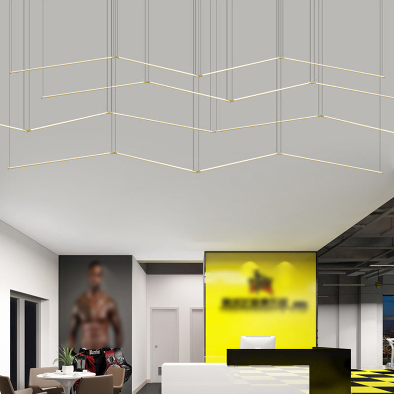 1 Light Linear Island Lightture Modernism Metal Island Pendants Lights for Office