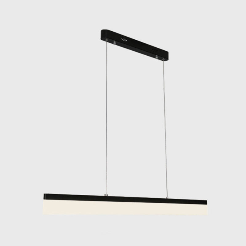 1 Light Linear Island Light Fixture Modernism Metal Island Pendant Lights in Black