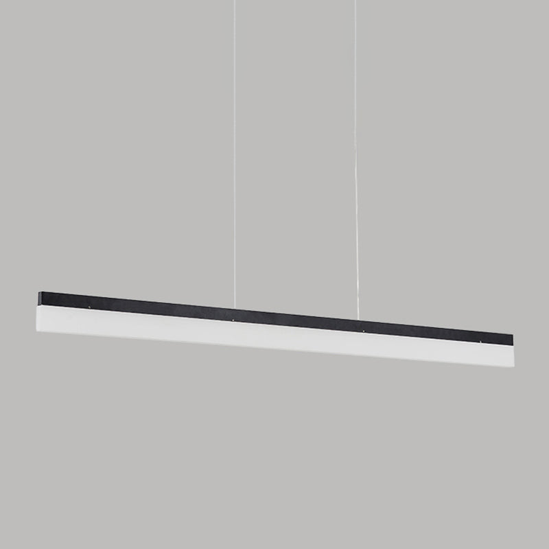 1 Light Linear Island Light Fixture Modernism Metal Island Pendant Lights in Black