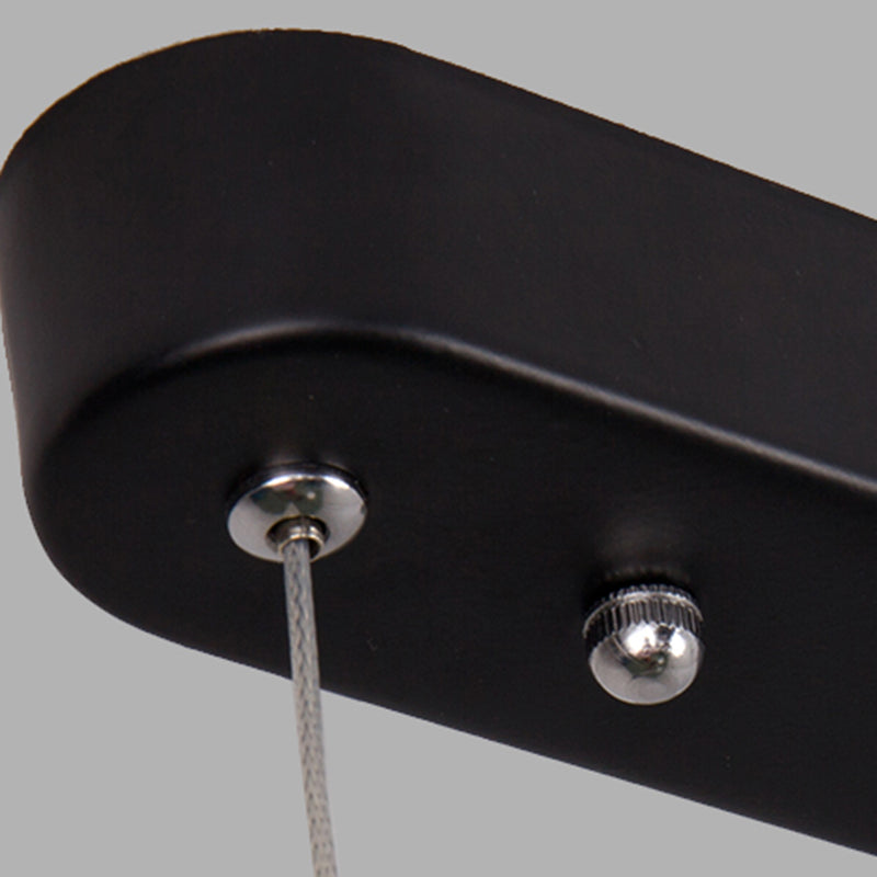 1 Light Linear Island Light Fixture Modernism Metal Island Pendant Lights in Black