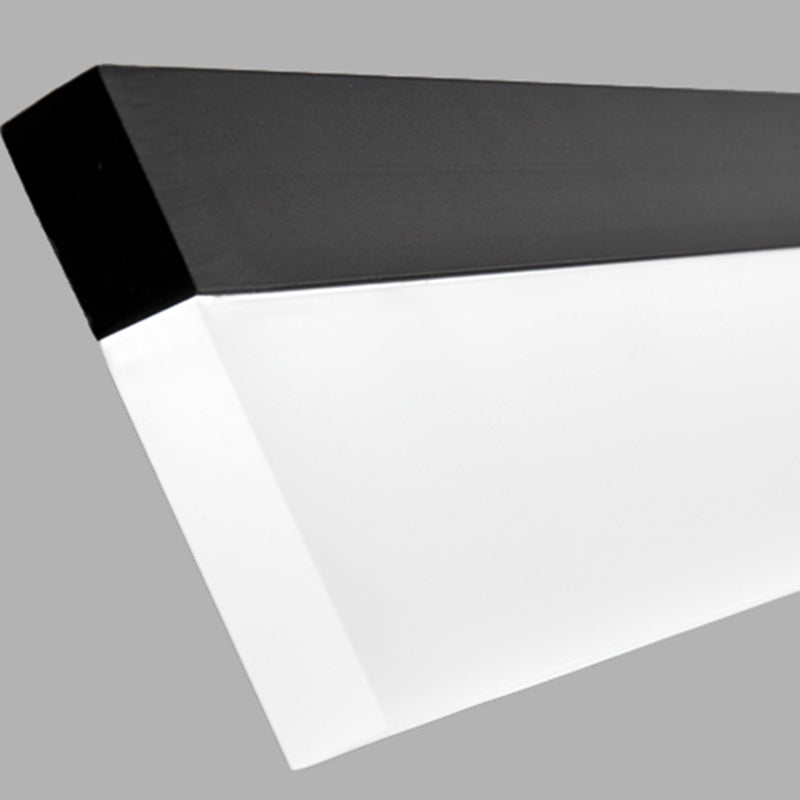 1 Light Linear Island Light Fixture Modernism Metal Island Pendant Lights in Black