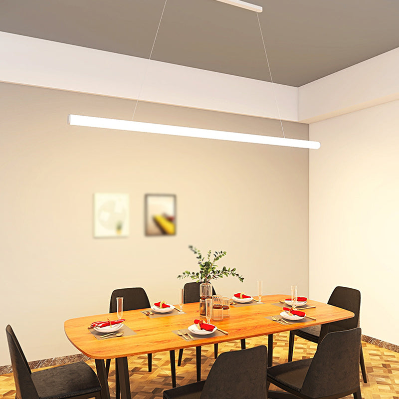 1 luminaire linéaire linéaire modernisme suspension à l'île métallique en blanc