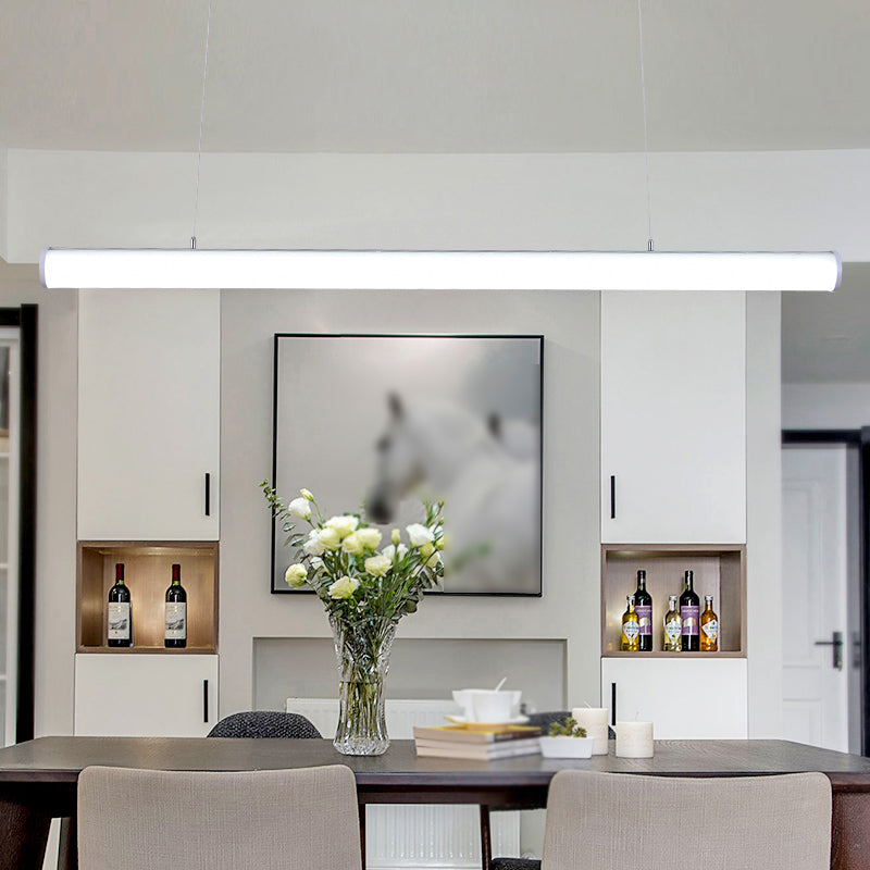 1 luminaire linéaire linéaire modernisme suspension à l'île métallique en blanc