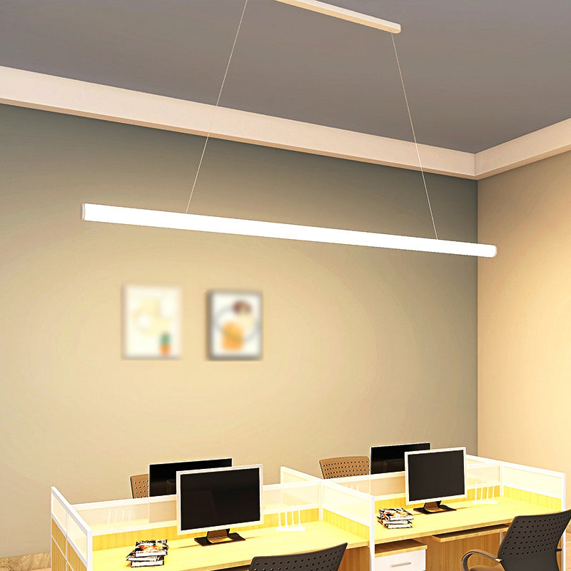 1 luminaire linéaire linéaire modernisme suspension à l'île métallique en blanc