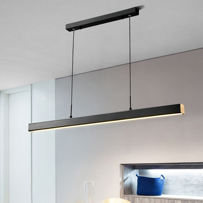 1 Light Linear Island Light Fixture Modernism Metal Island Pendant Lights