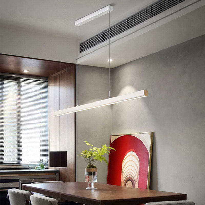 1 Light Linear Island Light Fixture Modernism Metal Island Pendant Lights