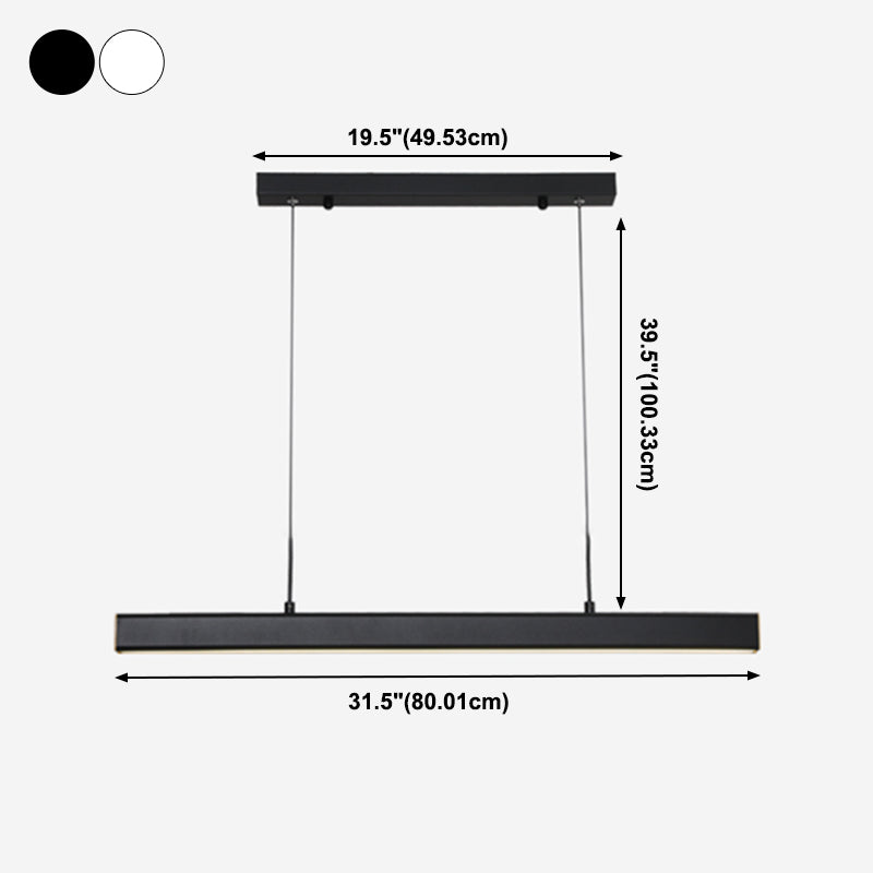 1 Light Linear Island Light Fixture Modernism Metal Island Pendant Lights