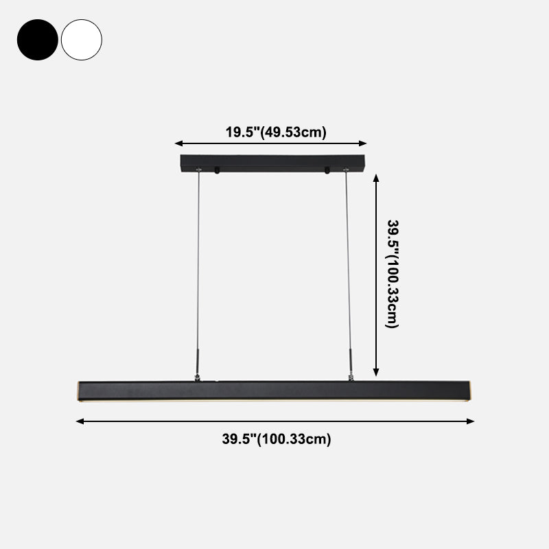 1 Light Linear Island Light Fixture Modernism Metal Island Pendant Lights