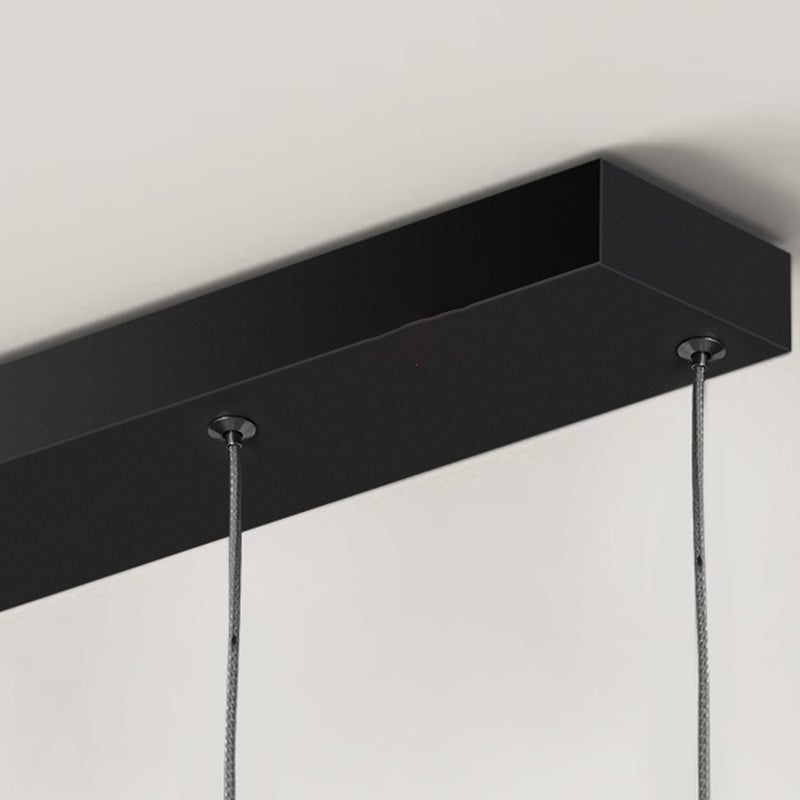 3-Light Geometric Island Light Fixture Modernism Metal Island Pendant Lights in Black