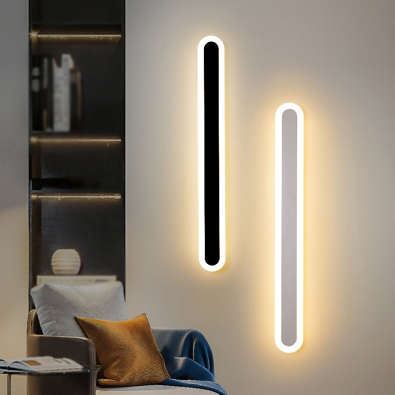 Single Light Linear Shape Wall Lighting Modern Style Metal Wall Lighting Fixtures