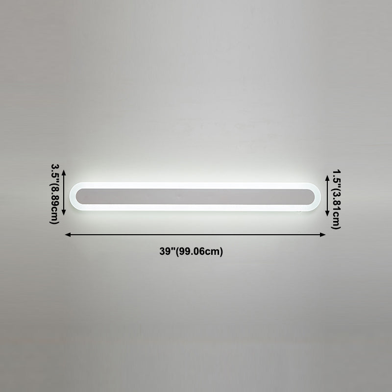 Single Light Linear Shape Wall Lighting Modern Style Metal Wall Lighting Fixtures