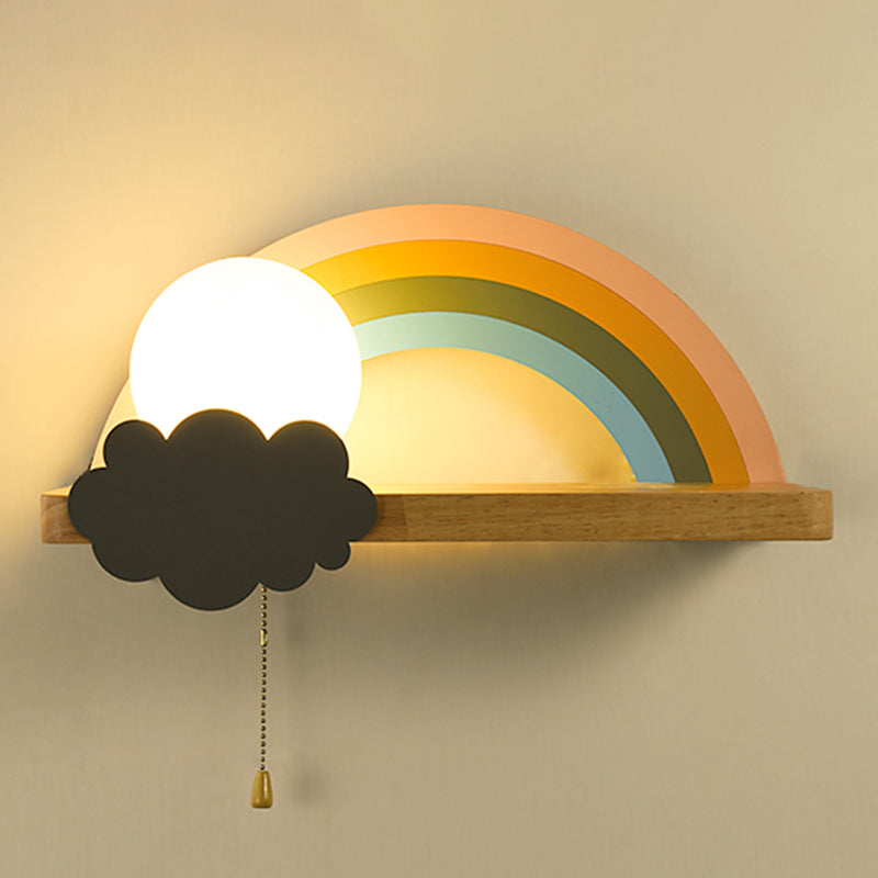 1-Licht-Glaswandbeleuchtung Kinderstil Ballform Wandmontage Leuchte in Weiß