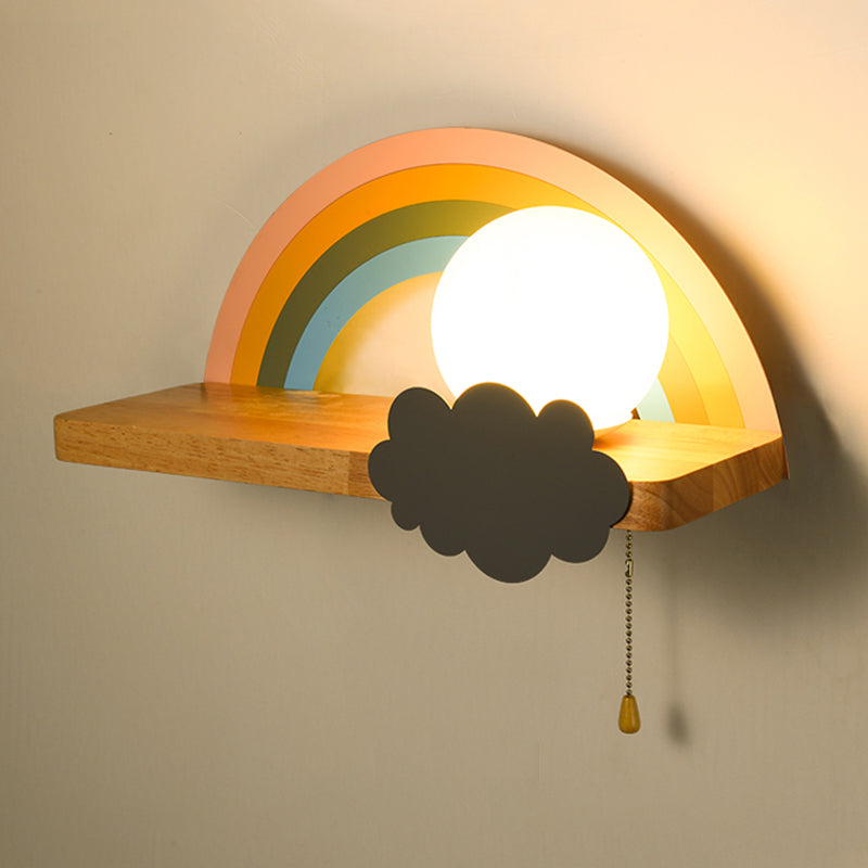 1-Licht-Glaswandbeleuchtung Kinderstil Ballform Wandmontage Leuchte in Weiß