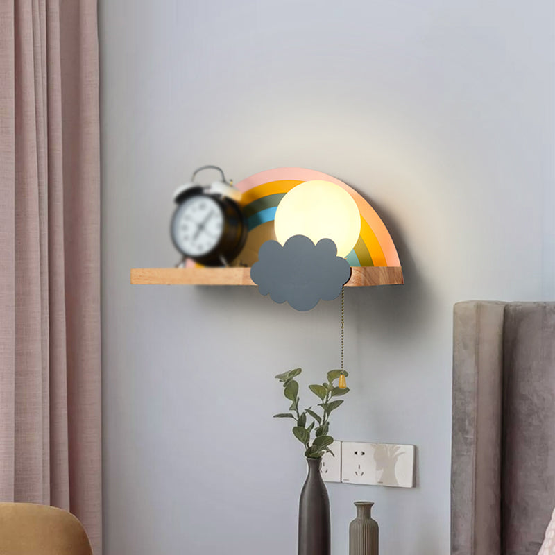 1-Licht-Glaswandbeleuchtung Kinderstil Ballform Wandmontage Leuchte in Weiß