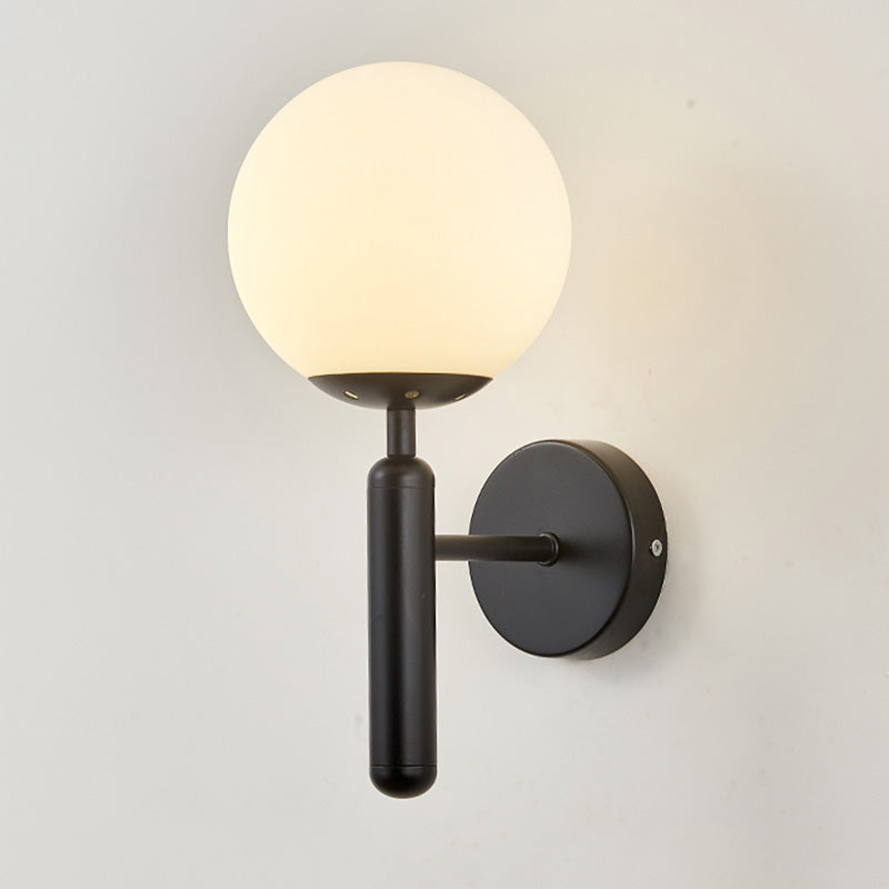 Moderner Stil kugelförmiger Wandlampenlicht Glas 1 leichte Wandmontage Beleuchtung