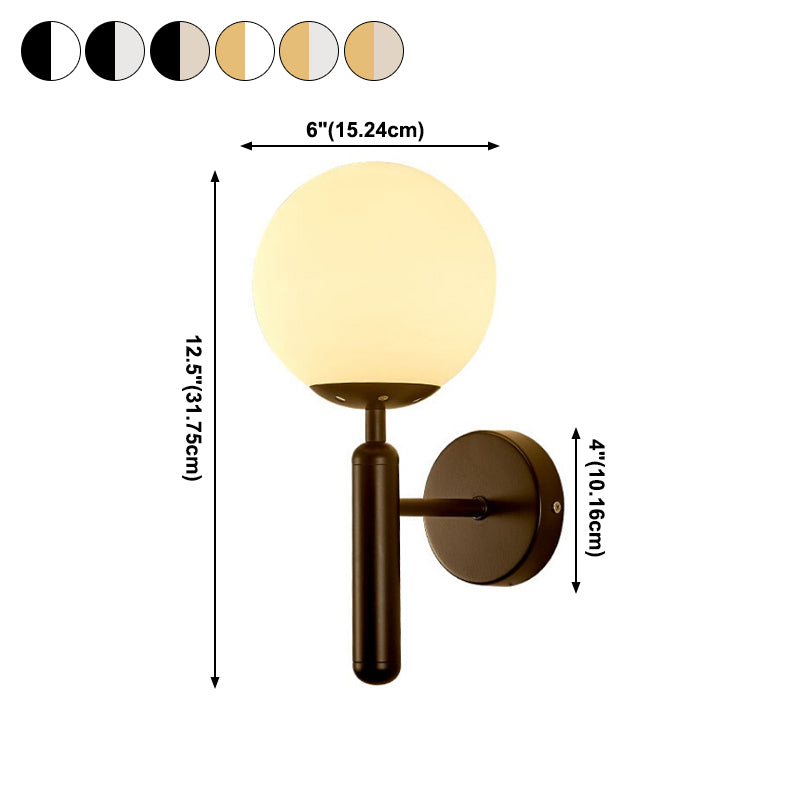 Modern Style Spherical Wall Lamp Light Glass 1 Light Wall Mounted Lighting
