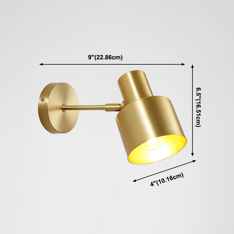 Moderne Stilzylinderwand montiertes Metallmetall 1 Lichtwandmontierte Beleuchtung in Gold