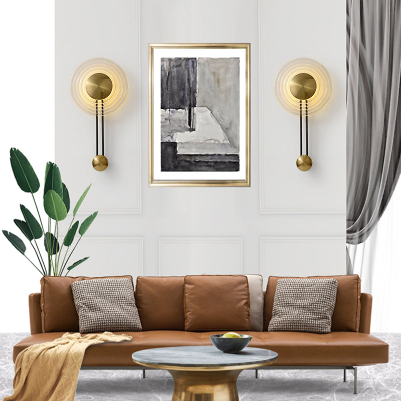 Moderner Stil kreisförmiger Wandlampe Lichtglas 1 Lichtmontierte Beleuchtung