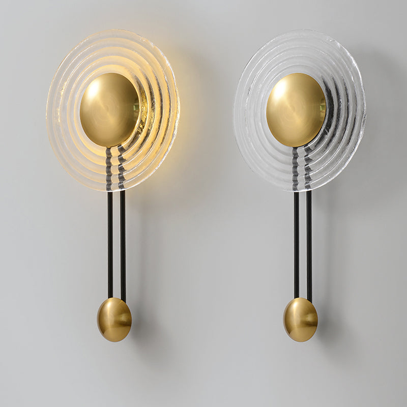 Moderner Stil kreisförmiger Wandlampe Lichtglas 1 Lichtmontierte Beleuchtung