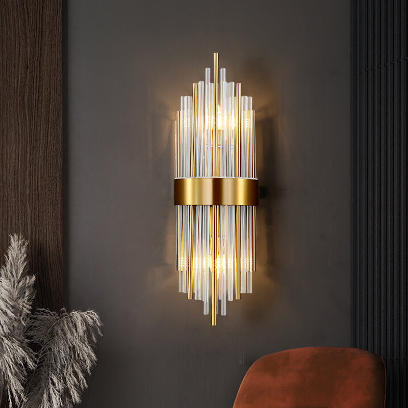 2 lichten Wand SCONCE Moderne stijl Unieke vorm Crystal Wall Mount Light Fecture in messing