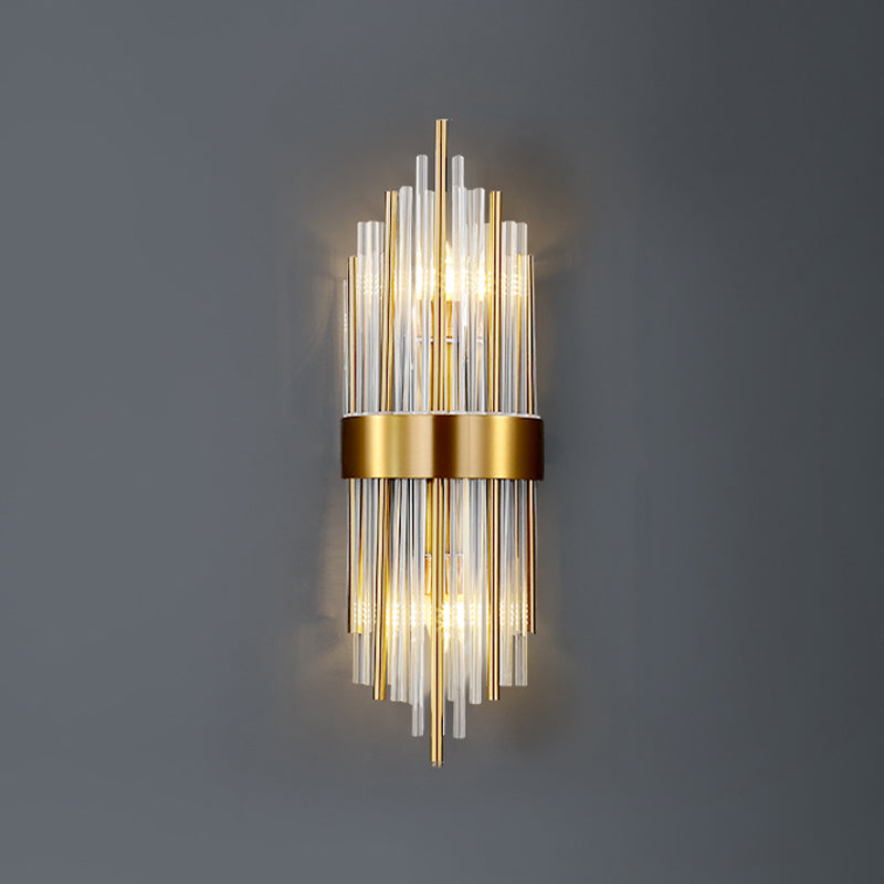 2 lichten Wand SCONCE Moderne stijl Unieke vorm Crystal Wall Mount Light Fecture in messing