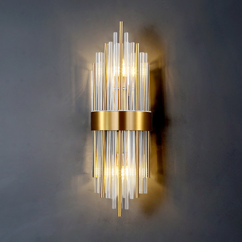 2 lichten Wand SCONCE Moderne stijl Unieke vorm Crystal Wall Mount Light Fecture in messing