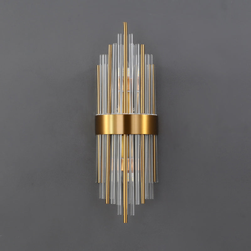 2 lichten Wand SCONCE Moderne stijl Unieke vorm Crystal Wall Mount Light Fecture in messing