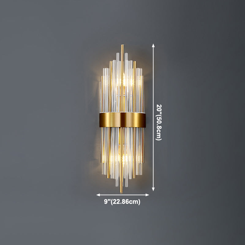2 lichten Wand SCONCE Moderne stijl Unieke vorm Crystal Wall Mount Light Fecture in messing