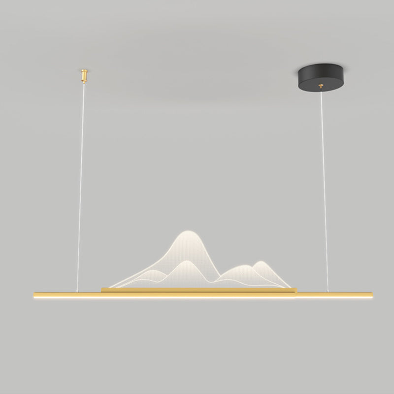 Éclairage d'îlot de cuisine moderne Métal linéaire 1 luminaire d'îlot d'éclairage